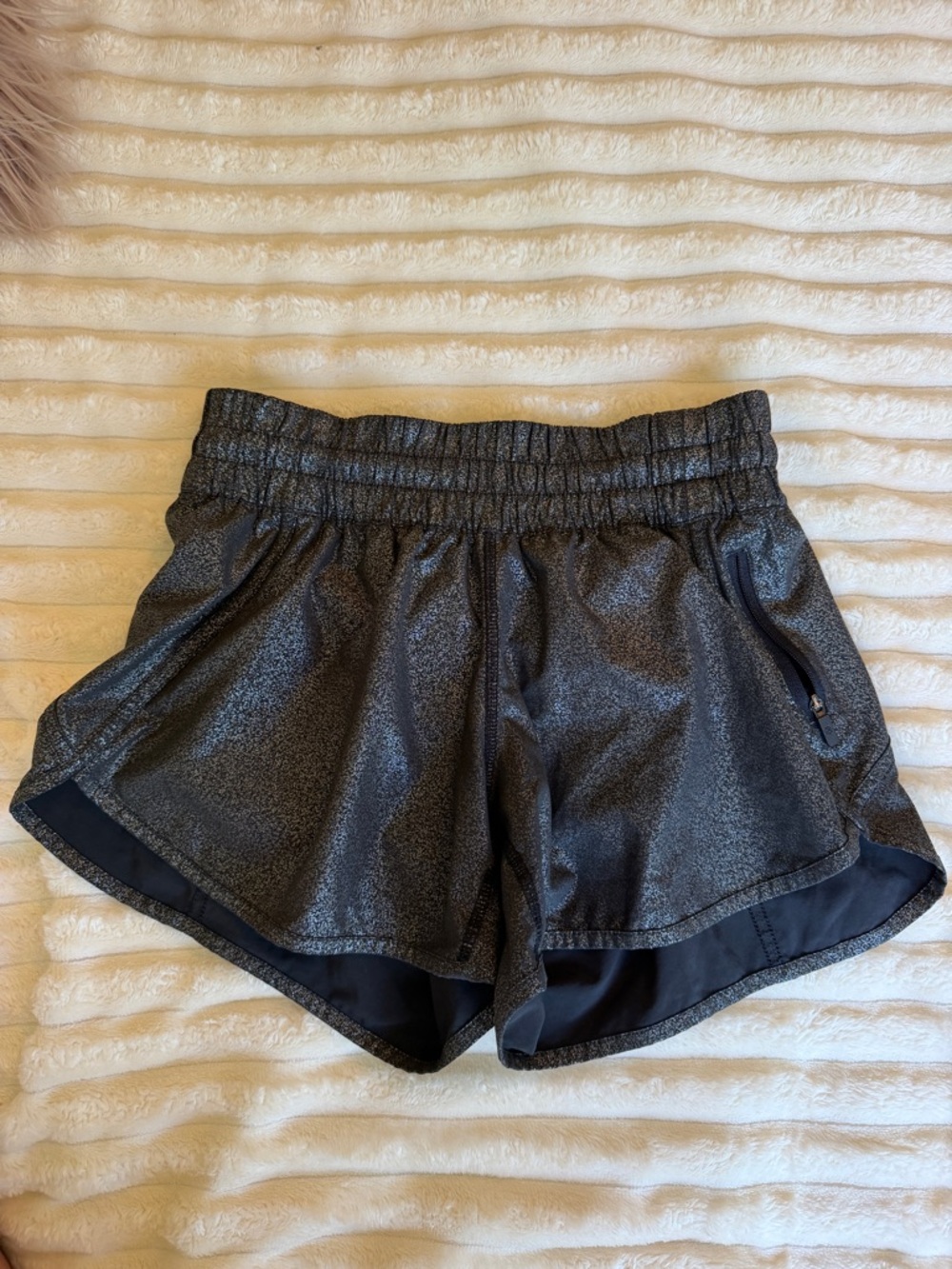 lululemon athletica Metallic Charcoal Black Athletic Shorts